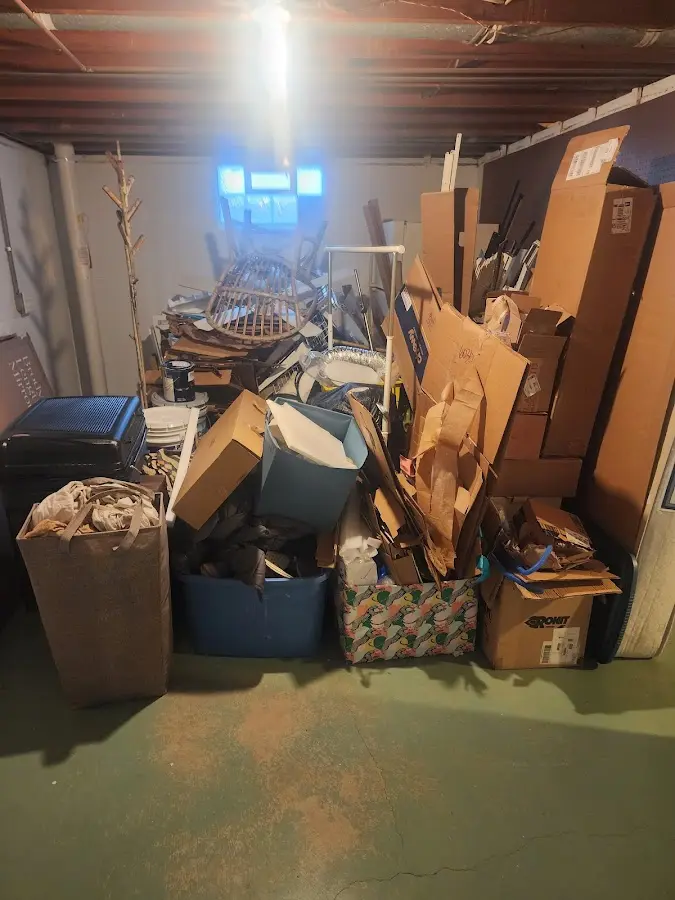 Roll-off dumpster container at job site for 6 Yard Dumpster Rental in Carmel